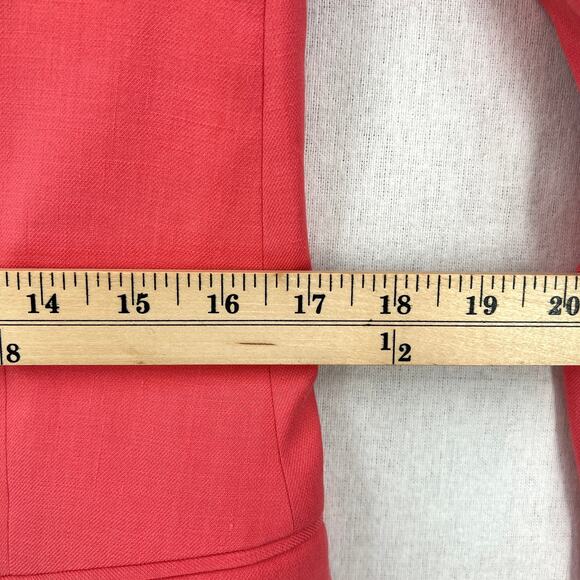 ALC Donovan Linen Blend Blazer Womens 00 Dark Grapefruit Coral Classic Office - Picture 14 of 16